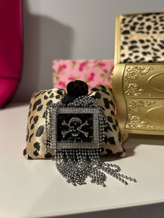 Betsey Johnson Accessories - Betsey Johnson Skull Crossbones Rhinestone Beaded Tassel Watch Silver Tone NWOT
